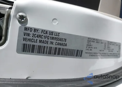 2021 Chrysler Pacifica Touring z USA, uszkodzony, nr VIN 2C4RC1FG1MR556578